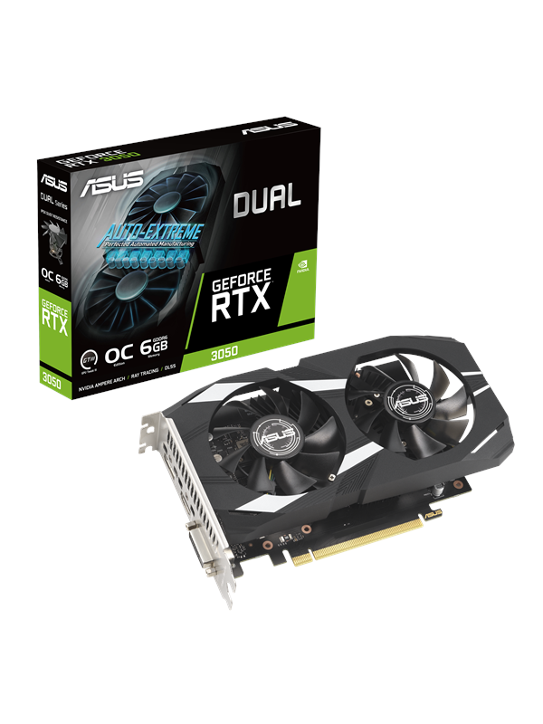 Asus Geforce Rtx 3050 Dual Oc 6gb Gddr6 Ram Grafikkort