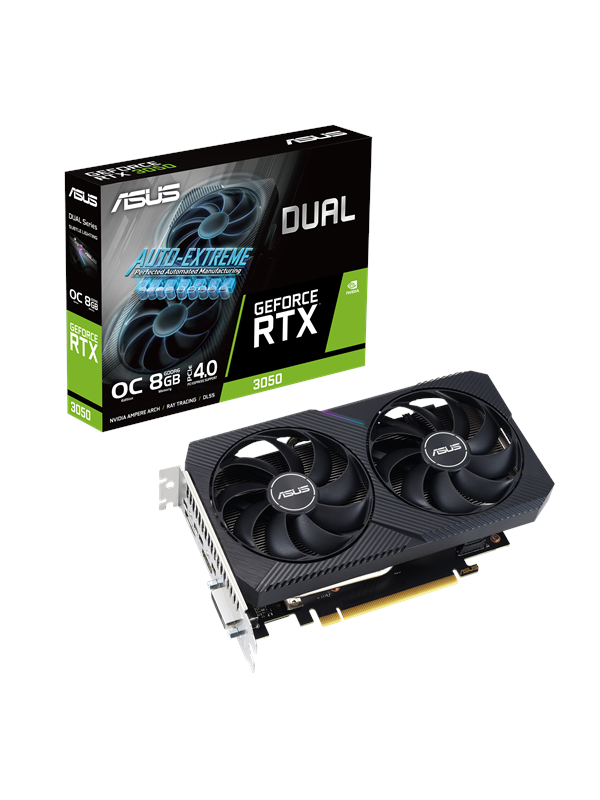 Asus Geforce Rtx 3050 Dual Oc V2 8gb Gddr6 Ram Grafikkort