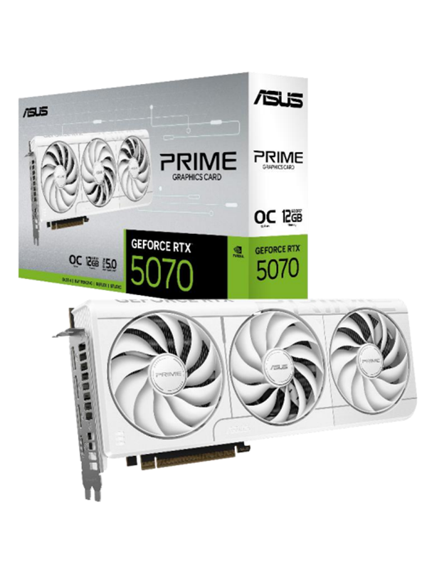 Asus Geforce Rtx 5070 Prime Oc White 12gb Gddr7 Ram Grafikkort