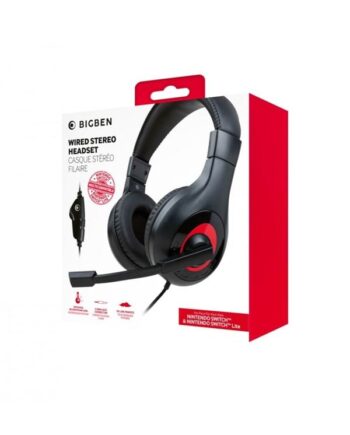 Bigben Interactive Stereo Gaming Headset V1 Black Red Wired Headset Nintendo Switch