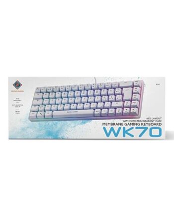 Deltaco Wk70 Membrane 60  Keyboard With Semi Transparent Case Gaming Tastatur Hvid