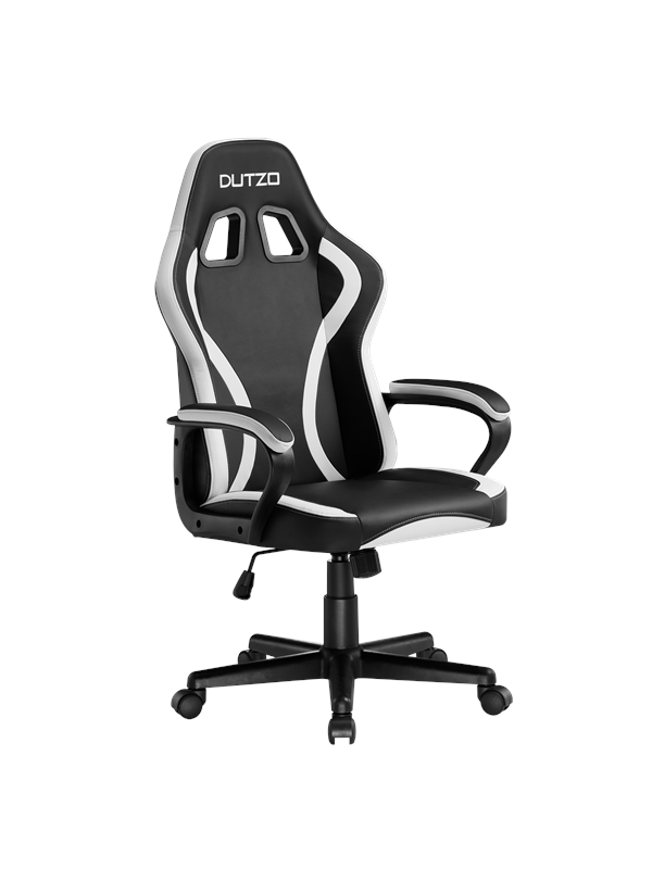Dutzo Dash Junior Gamer Stol Sort Hvid Pu Læder Op Til 110 Kg