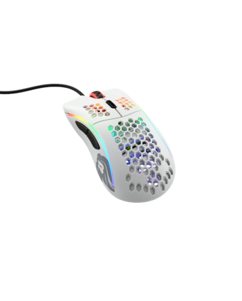 Glorious Model   Matte White Gaming Mus Optisk   Knapper Hvid Med Rgb-led Lys
