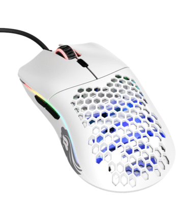 Glorious Model   Matte White Gaming Mus Optisk   Knapper Hvid Med Rgb-led Lys