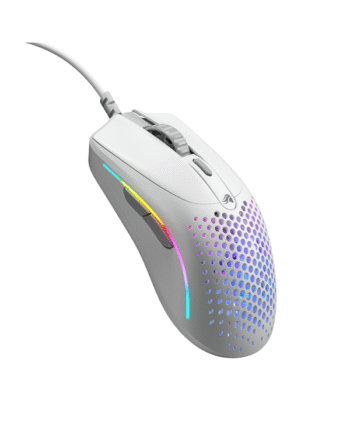 Glorious Model     Mini Matte White Gaming Mus Optisk   Knapper Hvid Med Rgb-led Lys