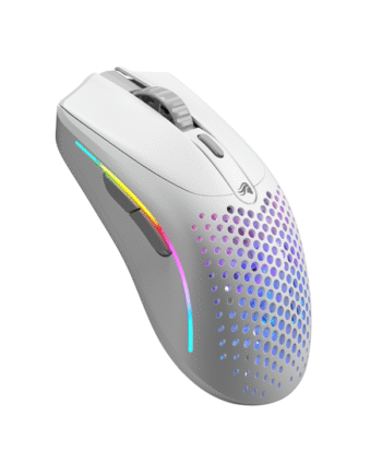 Glorious Model     Mini Wireless Matte White Gaming Mus Optisk   Knapper Hvid Med Rgb-led Lys