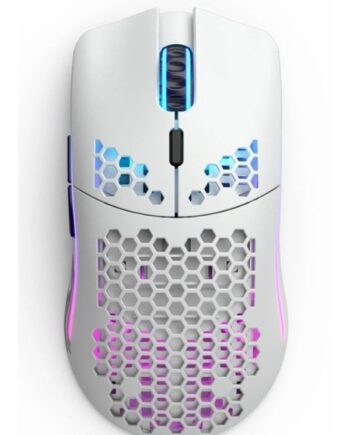Glorious Model   Wireless Matte White Gaming Mus Optisk   Knapper Hvid Med Rgb-led Lys