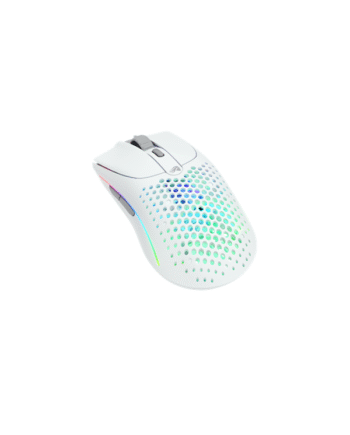 Glorious Model   Wireless   Matte White Gaming Mus Optisk   Knapper Sort Med Rgb Lys