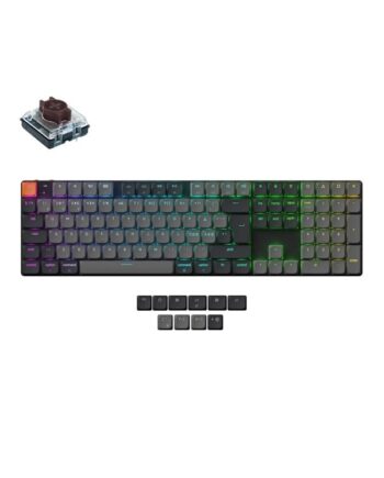 Keychron K5 V2 Rgb Qmk Wireless Hot Swap Qmk Low Profile     Brown Gaming Tastatur Nordisk Sort