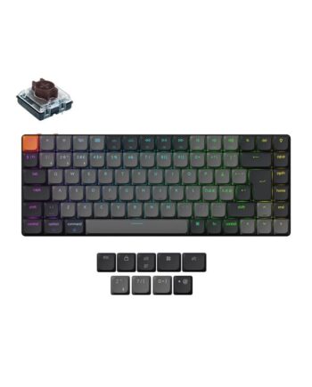 Keychron K3 V3 Rgb Qmk Wireless Hot Swap Qmk Low Profile     Brown Gaming Tastatur Uden Numpad Nordisk Sort