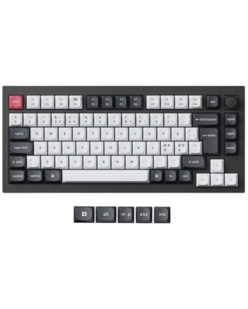 Keychron Q1 He 75  Knob Wireless Tri-mode Gateron     Nebula Magnetic Carbon Black Nd Gaming Tastatur Nordisk Sort