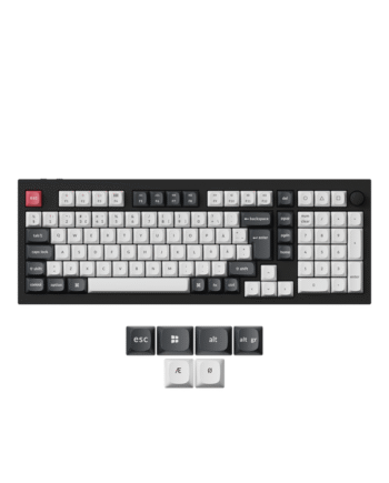 Keychron Q5 He 96  Knob Wireless Tri-mode Qmk Gateron     Magnetic Switch Carbon Black Gaming Tastatur Nordisk Sort