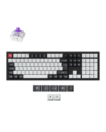 Keychron Q6 He 100  Knob Wireless Tri-mode Qmk Gateron     Magnetic Switch Carbon Black Gaming Tastatur Nordisk Sort