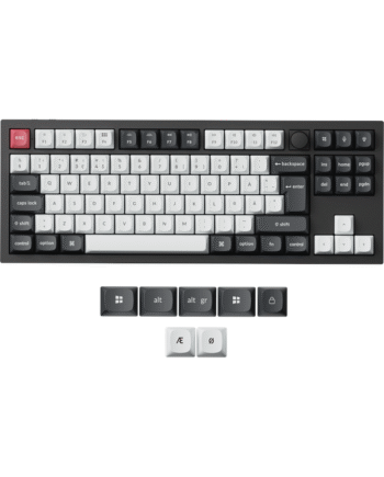 Keychron Q3 He 80  Knob Wireless Tri-mode Qmk Gateron     Magnetic Switch Carbon Black Gaming Tastatur Uden Numpad Nordisk Sort