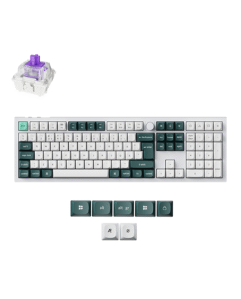 Keychron Q6 He 100  Knob Wireless Tri-mode Qmk Gateron     Magnetic Switch Shell White Gaming Tastatur Nordisk Hvid