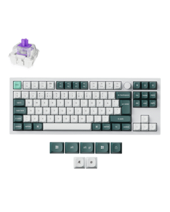 Keychron Q3 He 80  Knob Wireless Tri-mode Qmk Gateron     Magnetic Switch Shell White Gaming Tastatur Uden Numpad Nordisk Hvid