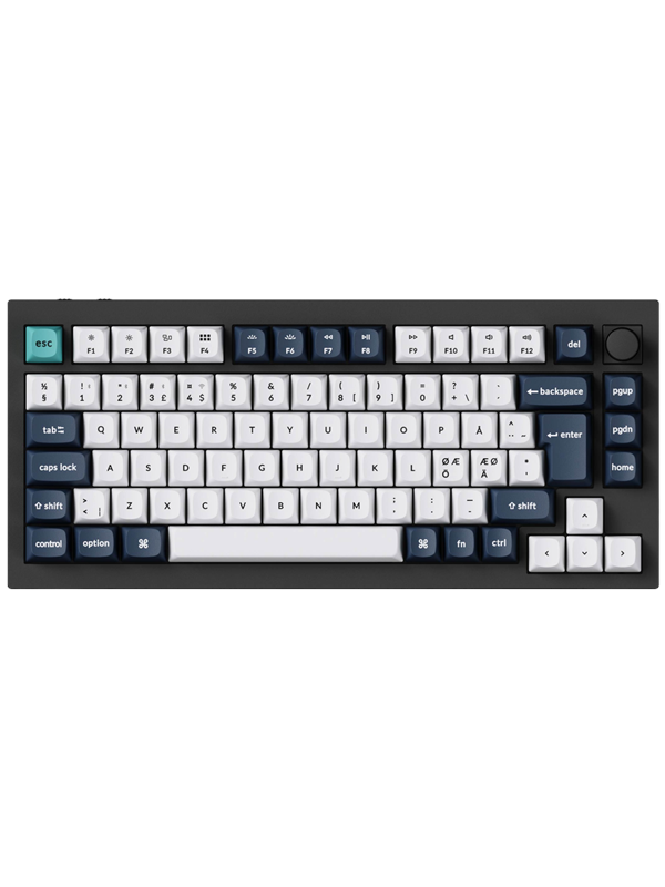 Keychron Q1 Max 75 Knob Wireless Tri-mode Qmk Via Gateron Jupiter Brown Nd Gaming Tastatur Uden Numpad Nordisk Sort