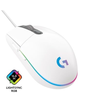 Logitech G203 Lightsync White Gaming Mus Optisk   Knapper Hvid Med Rgb-led Lys