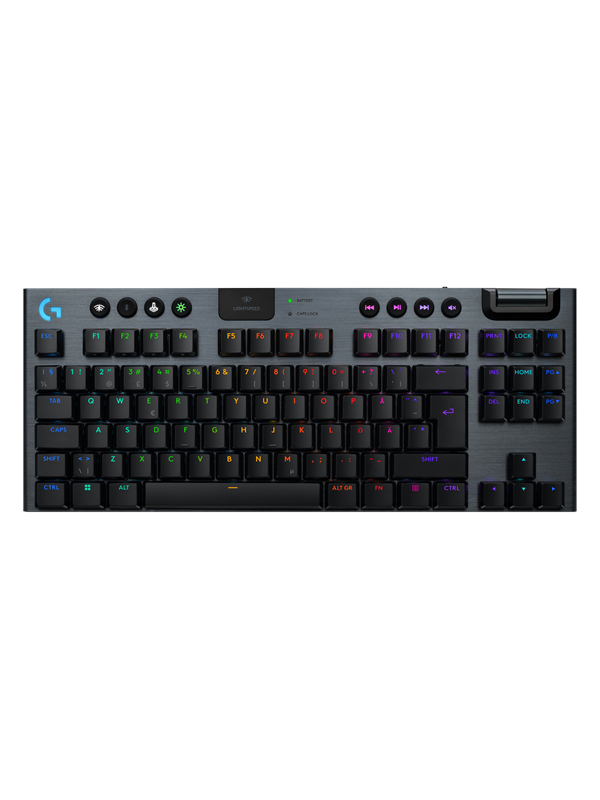 Logitech G915 Lightspeed Tkl Linear 80 Tkl Gaming Tastatur Uden Numpad Nordisk Sort