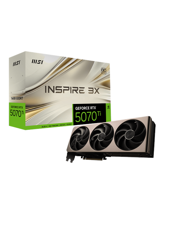 Msi Geforce Rtx 5070 Ti Inspire 3x Oc 16gb Gddr7 Ram Grafikkort