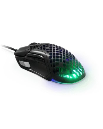 Steelseries Aerox   Wired Gaming Mus Optisk   Knapper Sort Med Rgb Lys