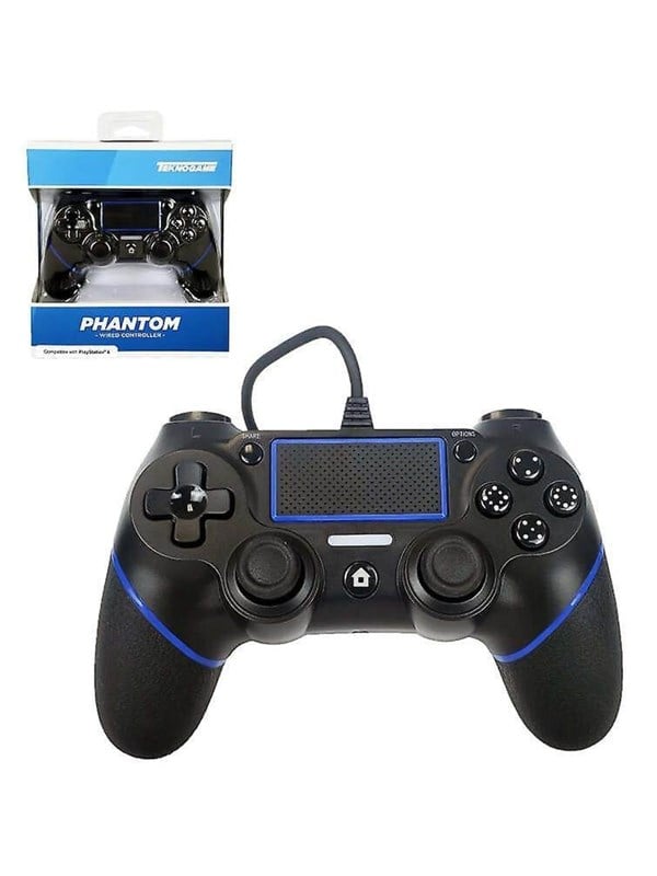 Teknogame Phantom P4 Black Wired Controller Sony Playstation