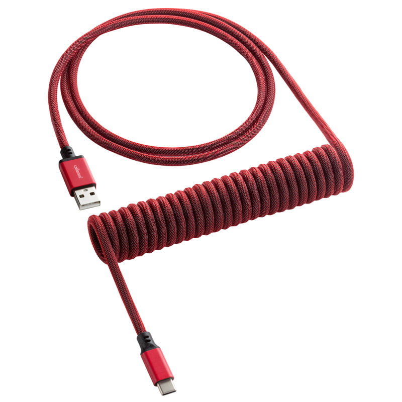 Cablemod Classic Coiled Keyboard Cable Usb   To Usb Type    Republic Red 150cm Usb Kabler Geekd Dk