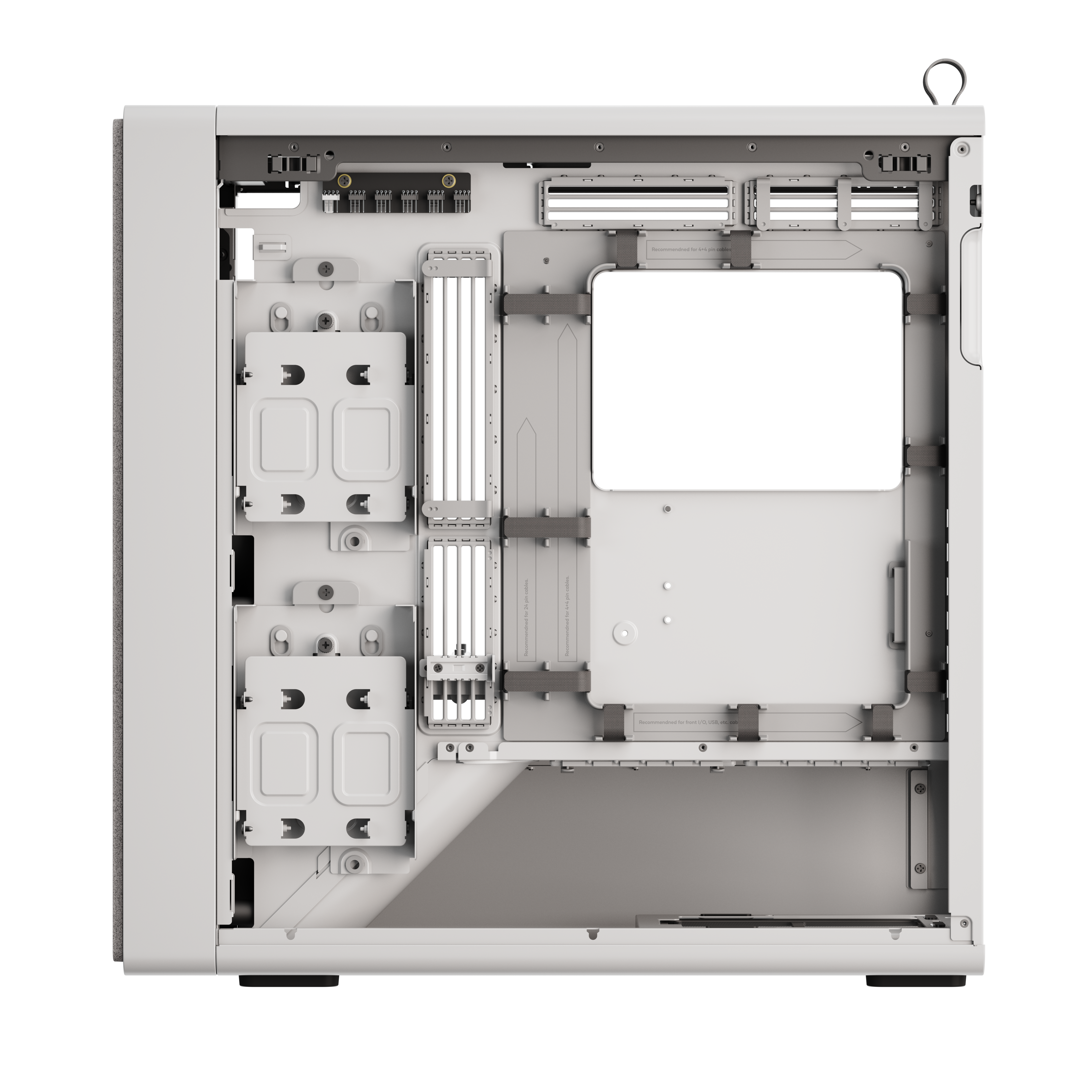 Havn Bf 360 Flow   Hvid Mid Tower Kabinet Med Præinstallerede High-performance Fans