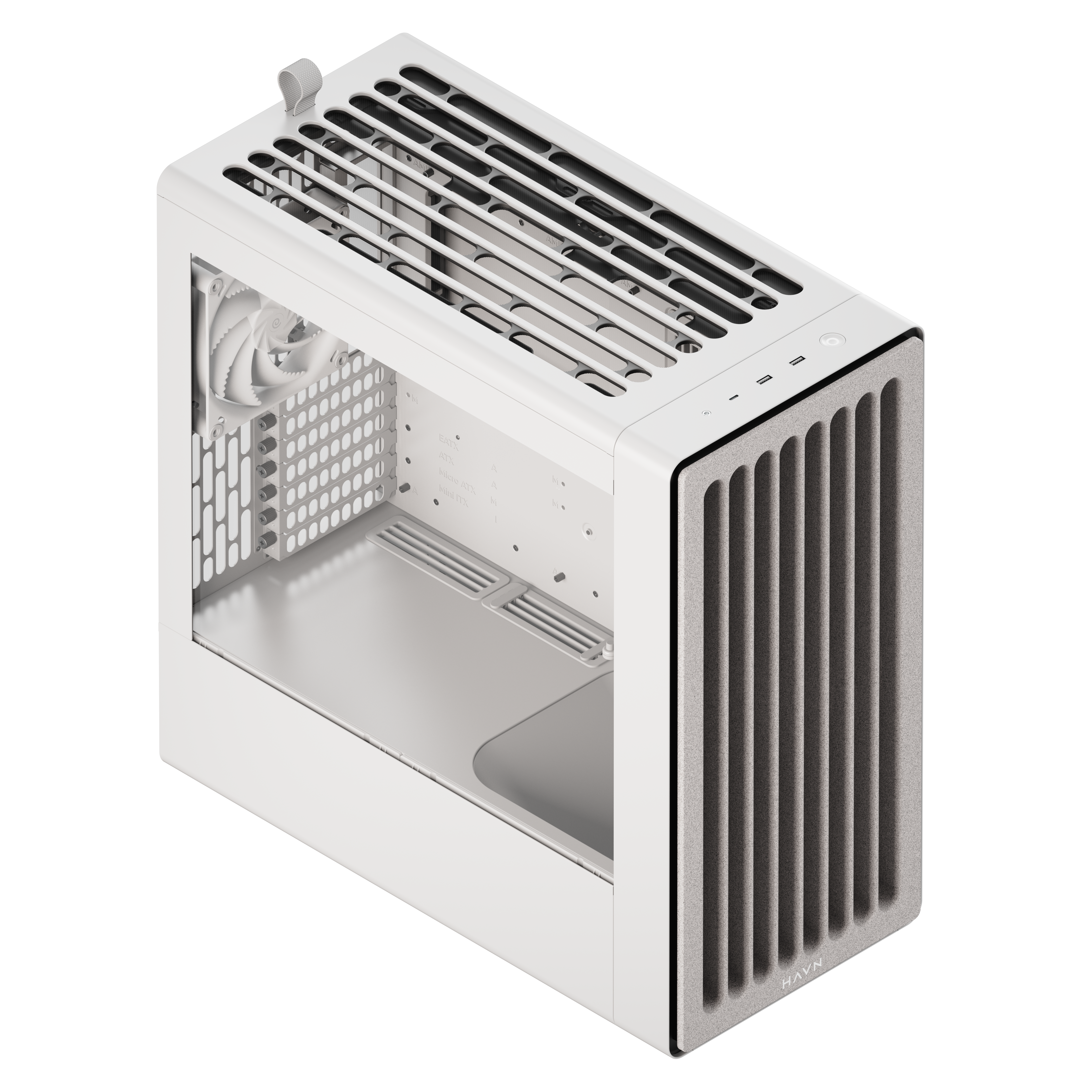 Havn Bf 360   White Mid Tower Kabinet Med Høj Airflow Og Minimalistisk Design Geekd Dk