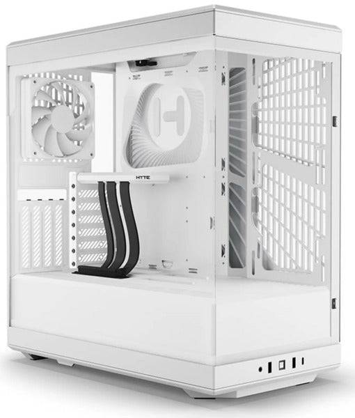 Hyte Y40 Snow White  Miditower Panoramic Glass Veil  Included Pcie     Riser Cable    Included Fans