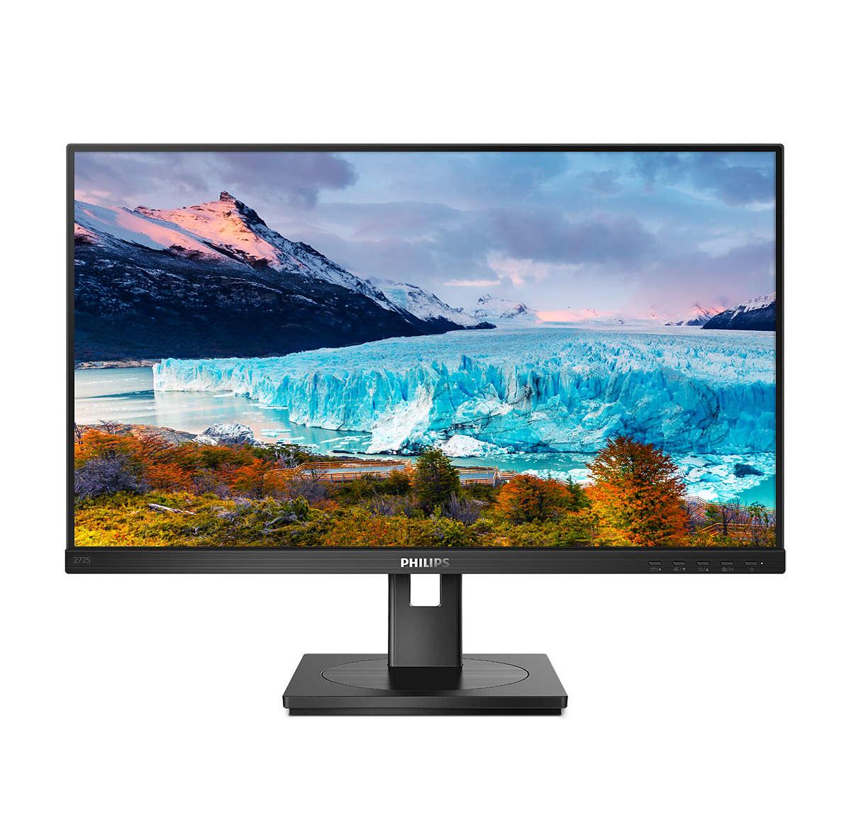 Philips -line 272s1ae 27 Ips 1920 1080 Full Hd 75hz Dvi Vga Hd-15 Hdmi Displayport Pivot Skærm