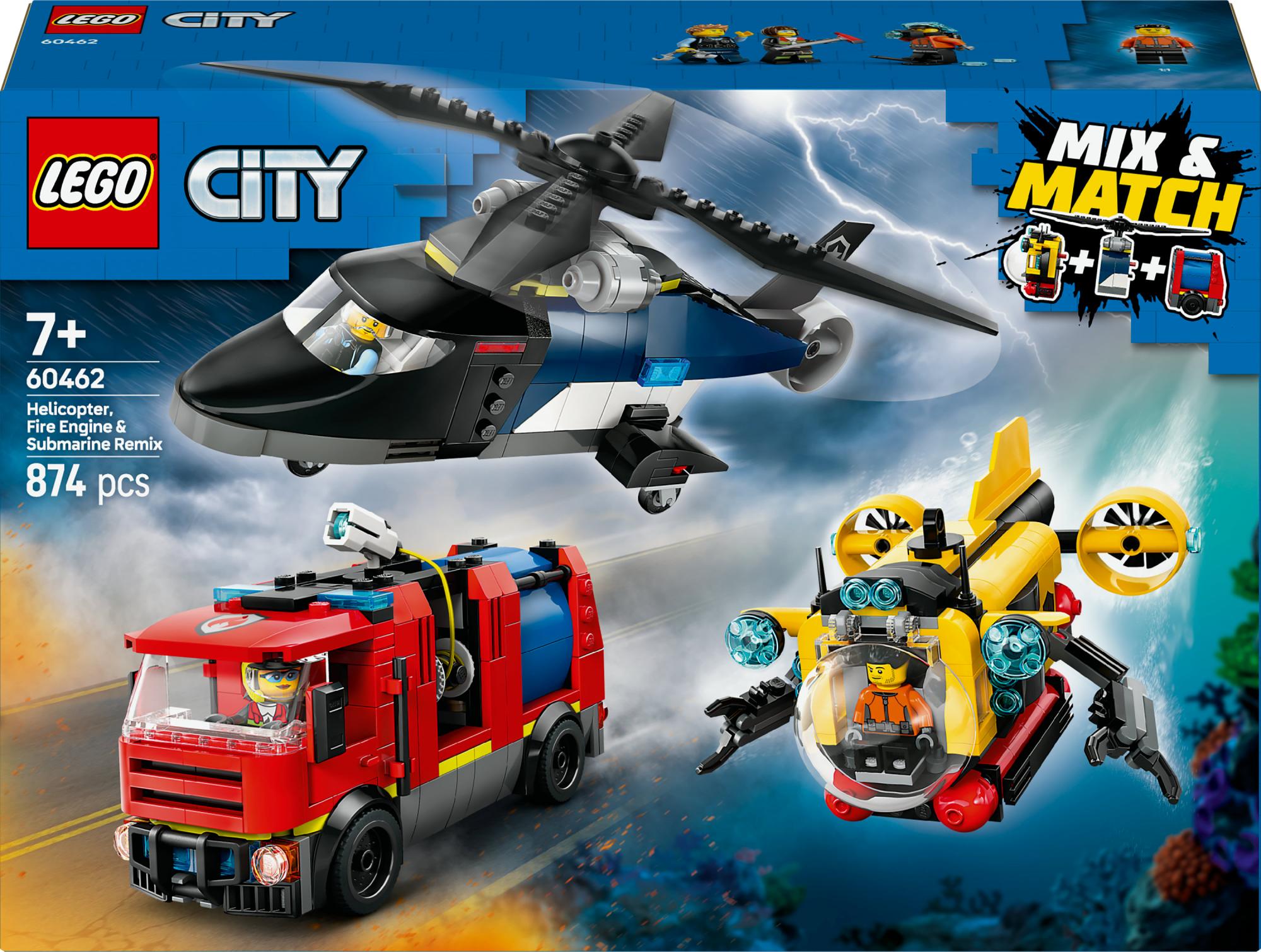 Lego 60462 City Combination Set With Helicopter  Fire Truck And Submarine Geekd Dk