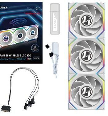 Lian Li Uni Fan Sl Wireless Lcd Reverse    Pak  Hvid 120mm