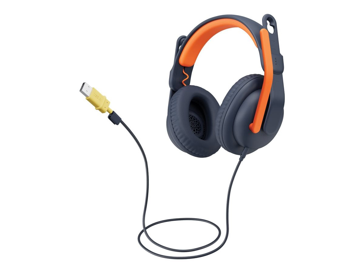 Logitech Zone Learn Wired Over-ear Headset For Learners  Usb-  Kabling Hovedtelefoner Sort Orange Geekd Dk