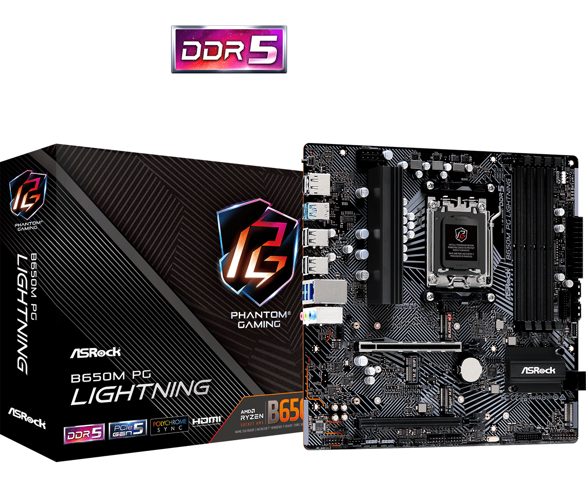 Asrock B650m Pg Lightning Bundkort