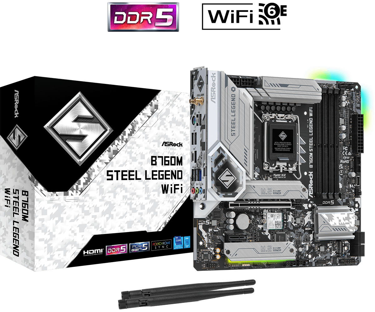 Asrock B760m Steel Legend Wifi Bundkort