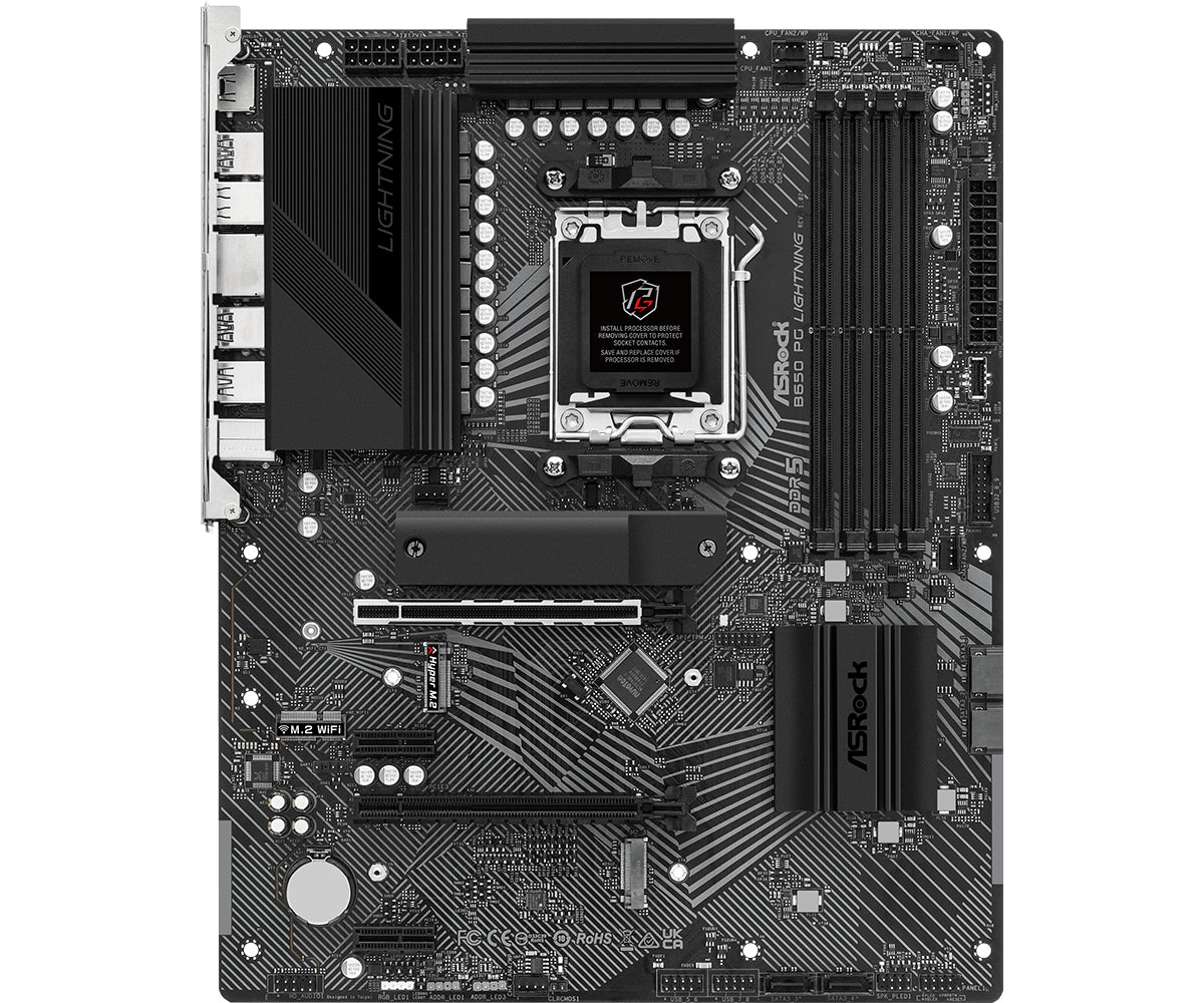 Asrock B650 Pg Lightning Bundkort Amd B650 Amd Am5 Socket Ddr5 Ram Atx