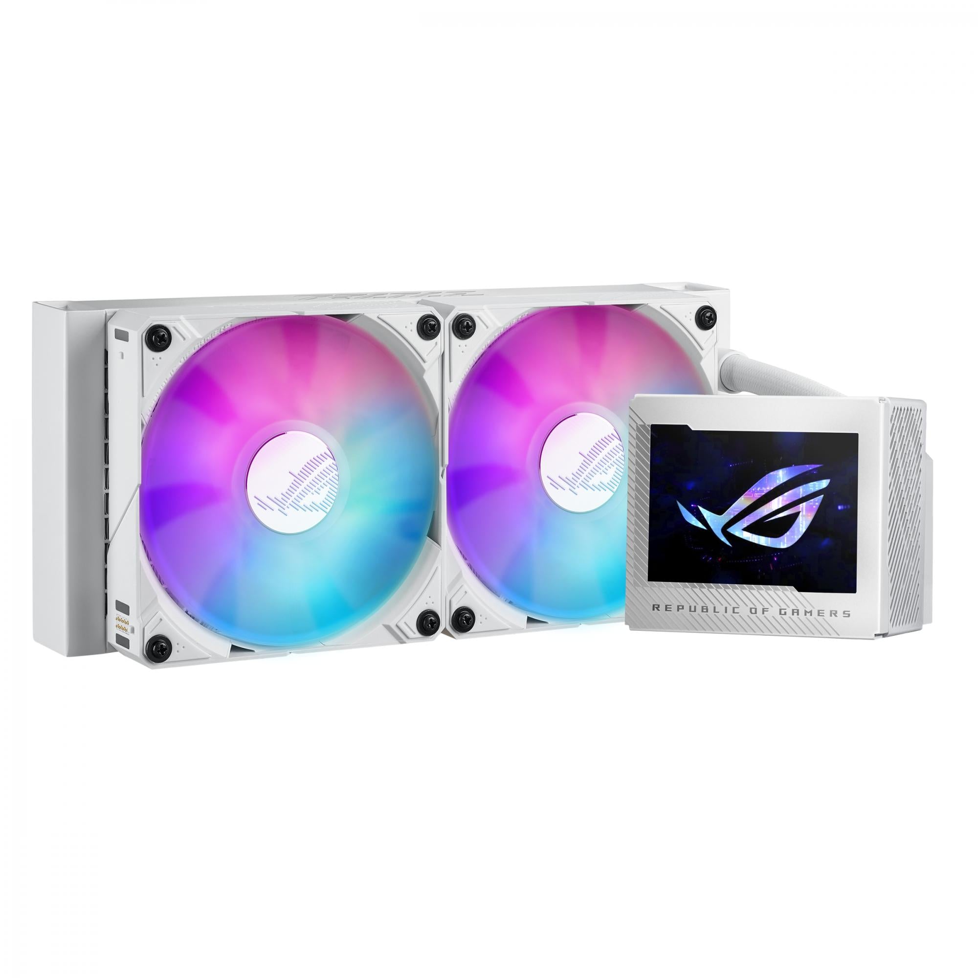 Asus Rog Ryujin Iii 240 Argb White Ed  Aio Liquid Cooler        Quot  Lcd  2x120mm Rog Argb Magnetic Daisy-chainable Fans 2200 Rpm Pwm