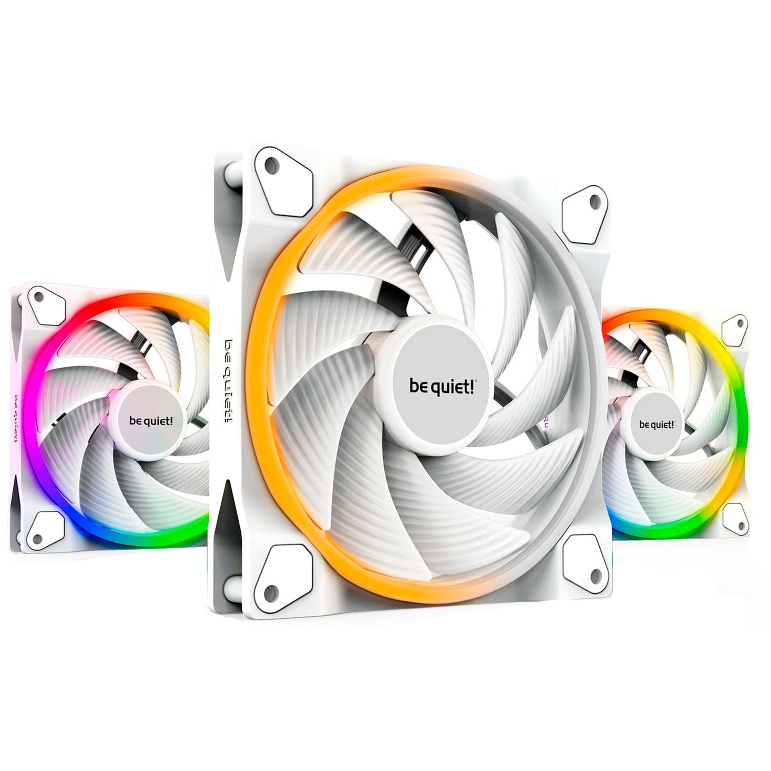 Be Quiet  Light Wings White 120mm Pwm High-speed Triple Pack  Case Fan  White  Pack Of    Incl  Argb Hub