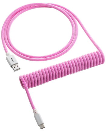 Cablemod Classic Coiled Keyboard Cable Usb   To Usb Type    Strawberry Cream 150cm