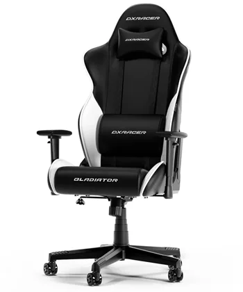 Dxracer Gladiator   Gamerstol Pvc Læder Sort Hvid