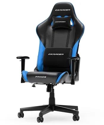 Dxracer Prince   Gamerstol Pvc Læder Sort Blå