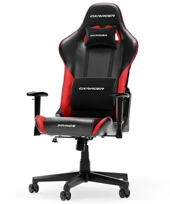 Dxracer Prince   Gamerstol Pvc Læder Sort Rød