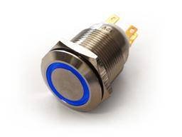 Lamptron Illuminated Switch Ring Type Silver   Blue