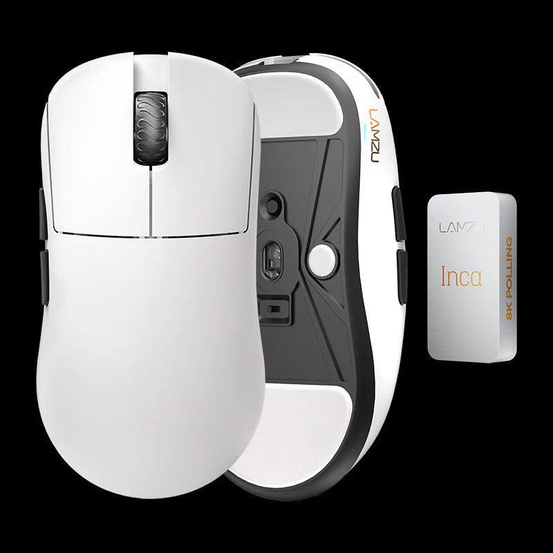 Lamzu Inca 8k Dongle  Omron Optical White Mus Geekd Dk