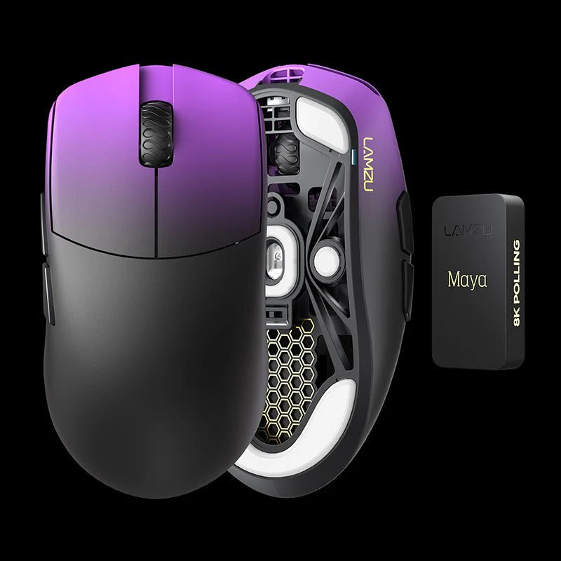 Lamzu Maya Champions Edition 8k Dongle  Optical Switch Purple Shadow  Small Size  Mus Geekd Dk