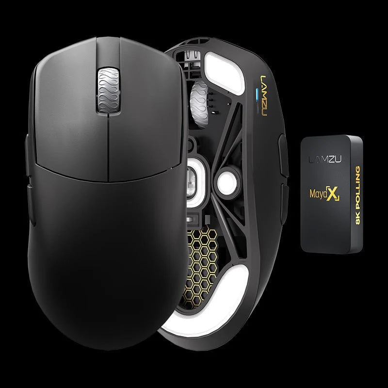 Lamzu Maya   8k Dongle  Omron Optical Charcoal Black Mus Geekd Dk