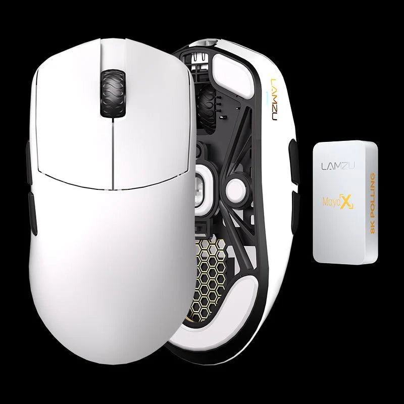 Lamzu Maya   8k Dongle  Omron Optical Cloud White Mus Geekd Dk