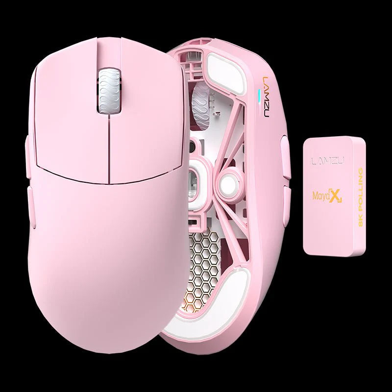 Lamzu Maya   8k Dongle  Omron Optical Light Pink Mus Geekd Dk