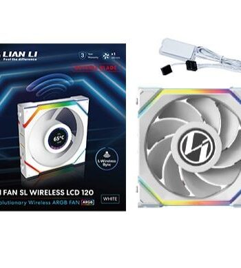 Lian Li Uni Fan Sl Wireless Lcd Reverse  Hvid 120mm Kabinet Blæser Geekd Dk